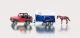 1651 SIKU 1:50 Jeep Wrangle rmit Pferdeanh&auml;nger Trailer